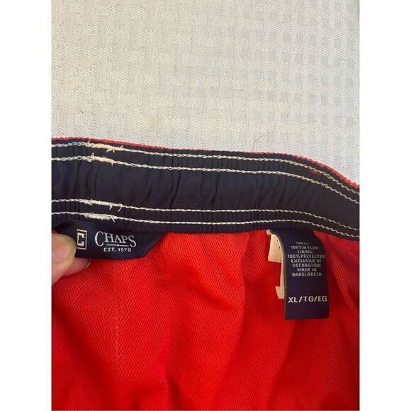 Chaps XL swim shorts trunks red rn#41381 nylon with pockets - Picture 4 of 7